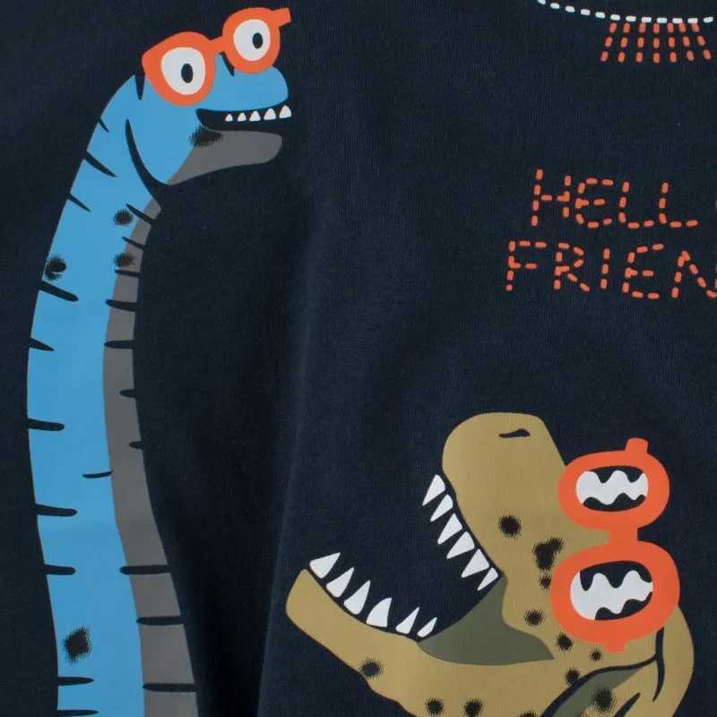 Dropshipping 2-Pack 2025 Summer New Children Cartoon Dinosaur T-Shirts for Boys Tops Short Sleeve Value Pack Cotton Kids ClothesT250306