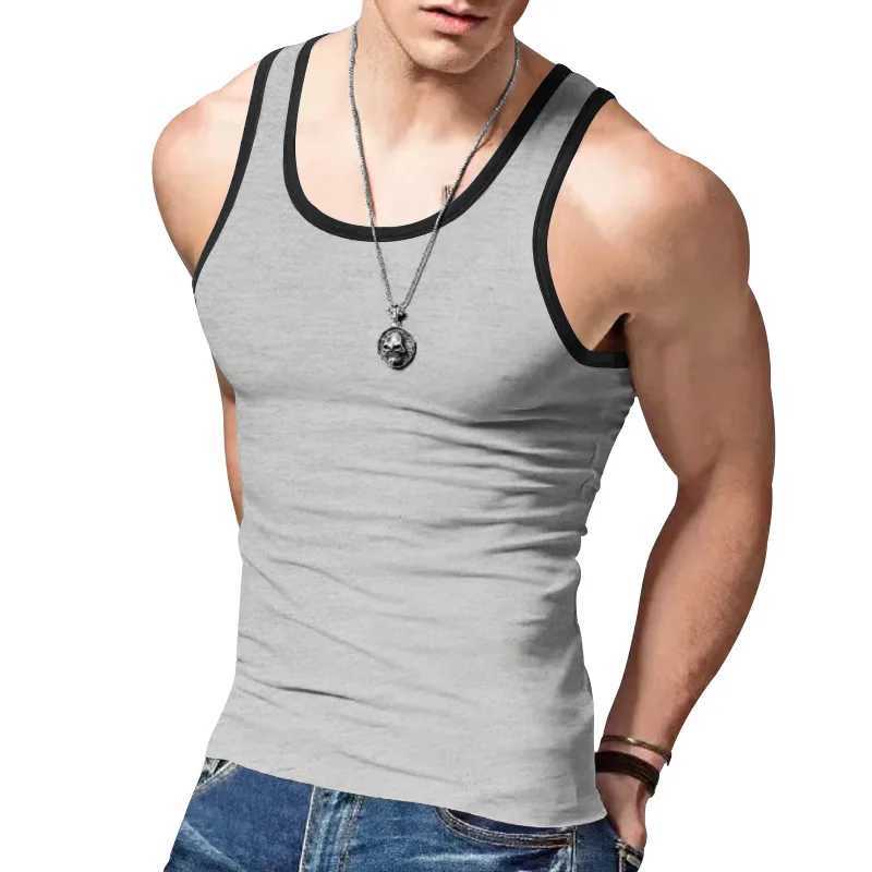 2024 New Mens Tank Top Trendy Straddle Sports Casual Summer Bottom Multi Color Sweatshirt Vest for MenT250318