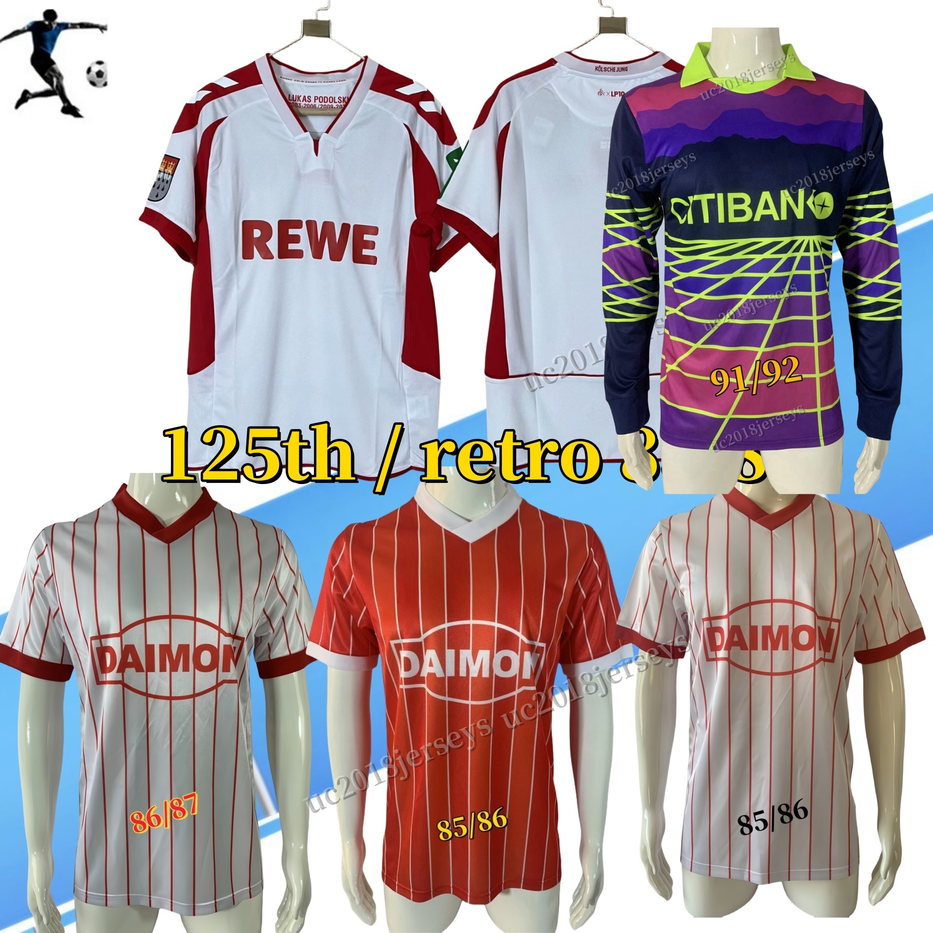 2025 2026 Koln 125th Soccer jerseys 85 86 87 Retro classic jersey Cologne 1985 1986 1987 Football Shirt