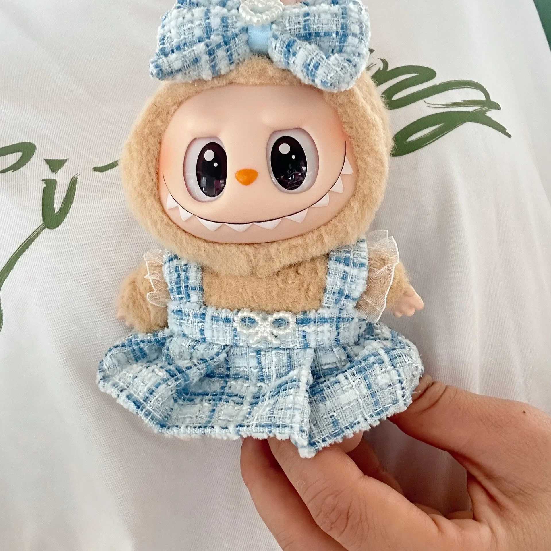 Cute Labubu Doll Clothes Outfit Accessories Classic Dress Set for 17CM V2 Mini Dolls Clothing Girl Kid Gift Labubu RopaT250306