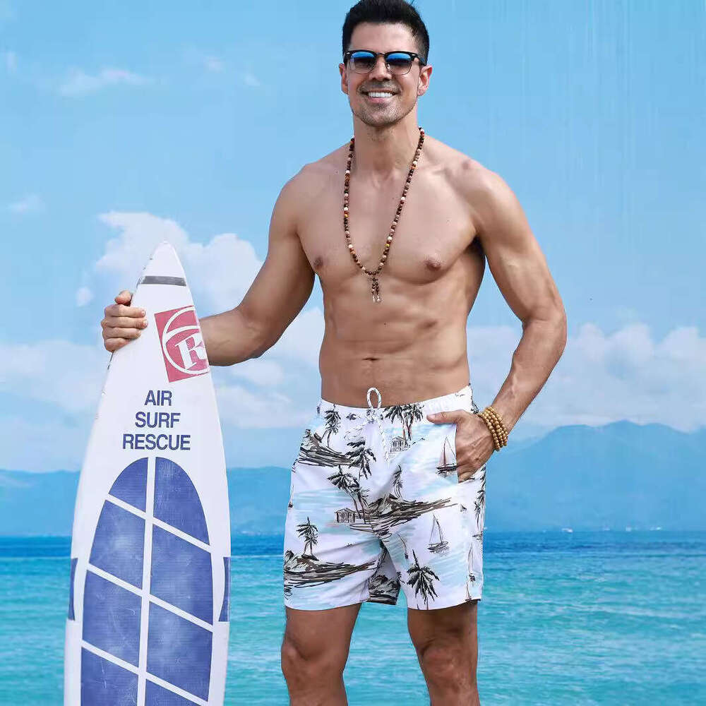 Surfing ral summer styles, men's beach shorts, five quarter pants, 2025 new casual fashion trend clothing