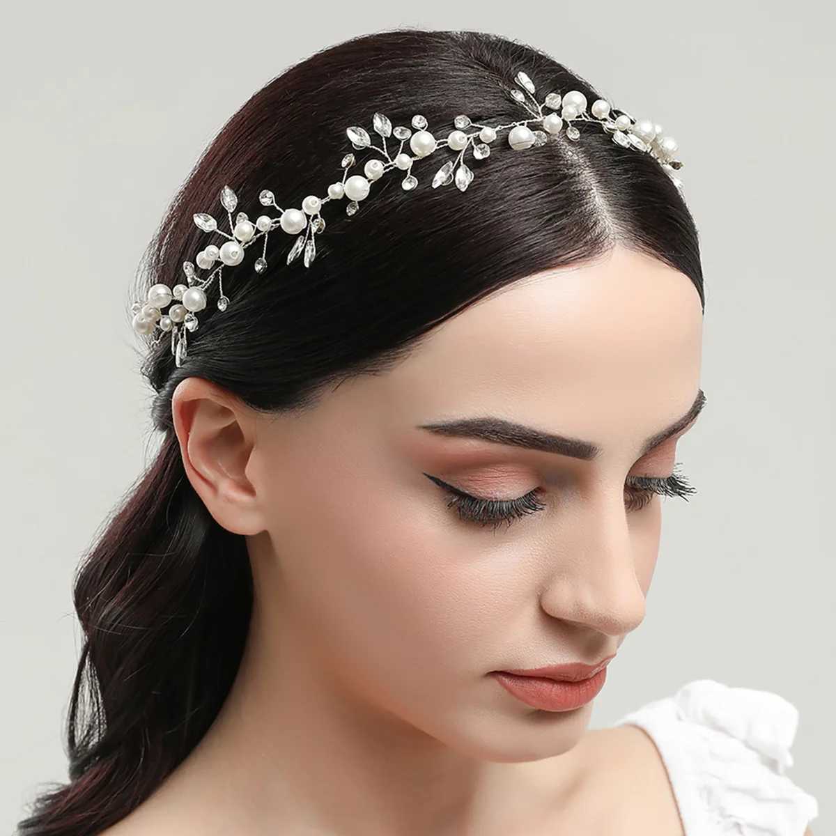 Luxury Wen Hairband Sliver Pearl Hair Dress Bridal Hair Dress For Wedding jewelry wear Bridal Hair Accessories X250306