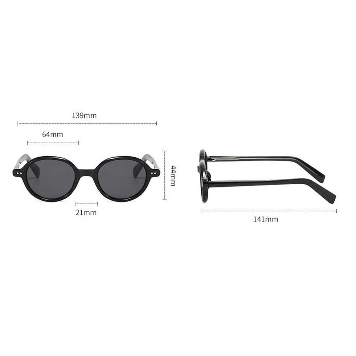Acetate Small Round Sunglasses Polarized Mens Japanese Unisex Oval Sunglasses Women Retro TR90 Acetate MenXJ250306
