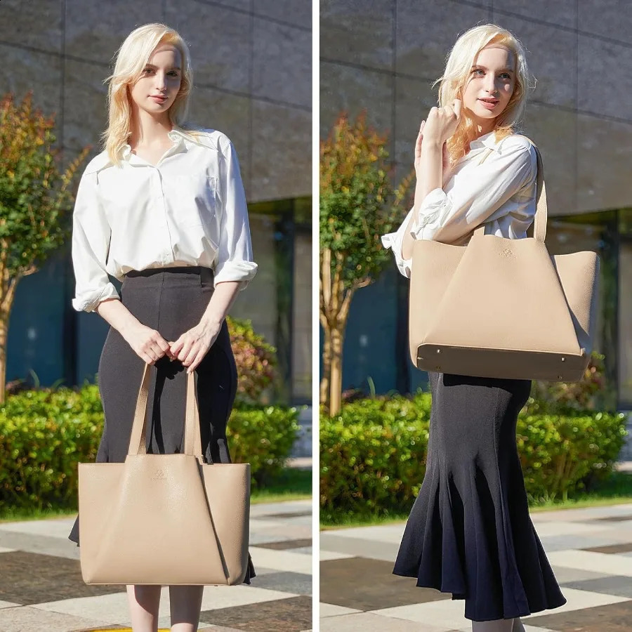 Ship from U.S. Laptop Tote Bag for Women 15.6 Inch Work Bag Leather Laptop Bag Large Capacity Office Purse Computer Briefcase Shoulder Bag Cas 250305F