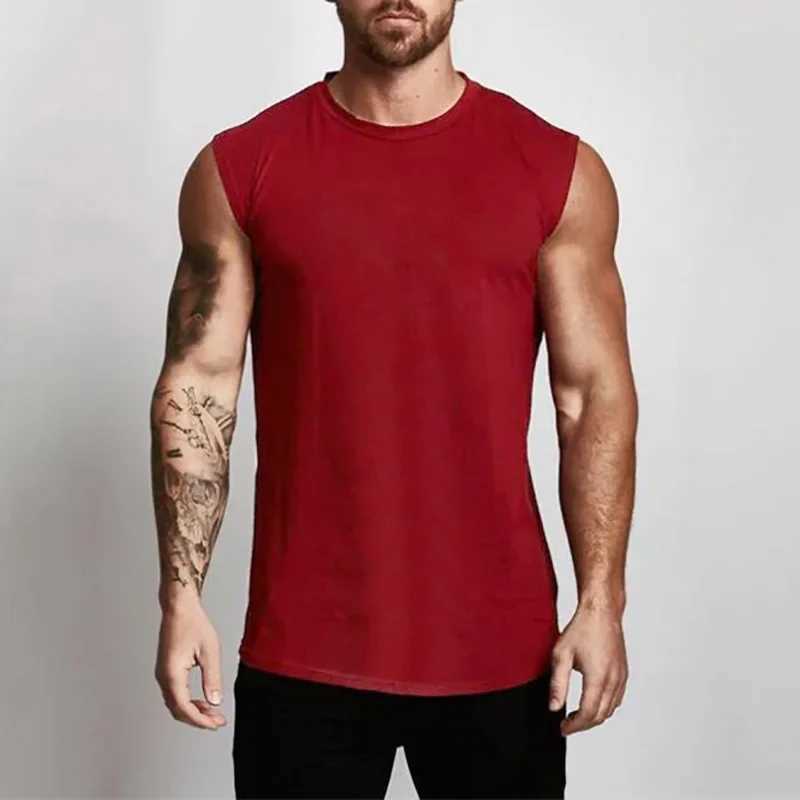 2023 Gym Workout Sleeveless Shirt Tank Top Men Bodybuilding Clothing Fitness Mens Sportwear Vests Muscle Men Tank TopsT250318