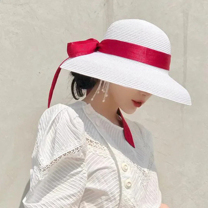 MAXSITI U Summer Hepburn Style Vintage Straw Hat Women Girls Solid Color Beach Holiday Big Sun Cap 250303