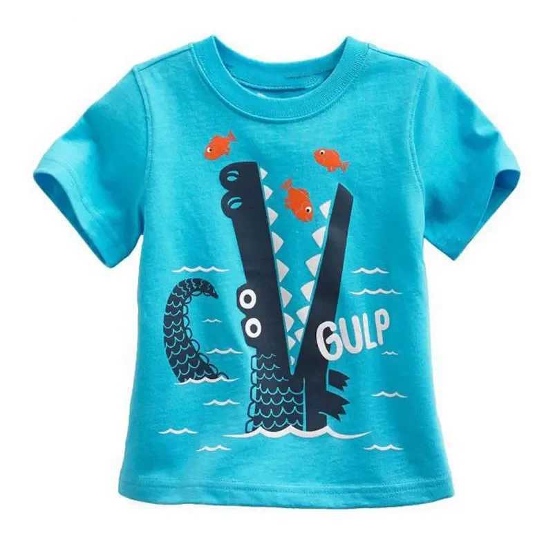New Baby Boys T Shirt Cotton Car Printed Top Tees For Boy Kids Brand Shirt Tops Children Outwear Baby 2024 Summer ClothingT250306
