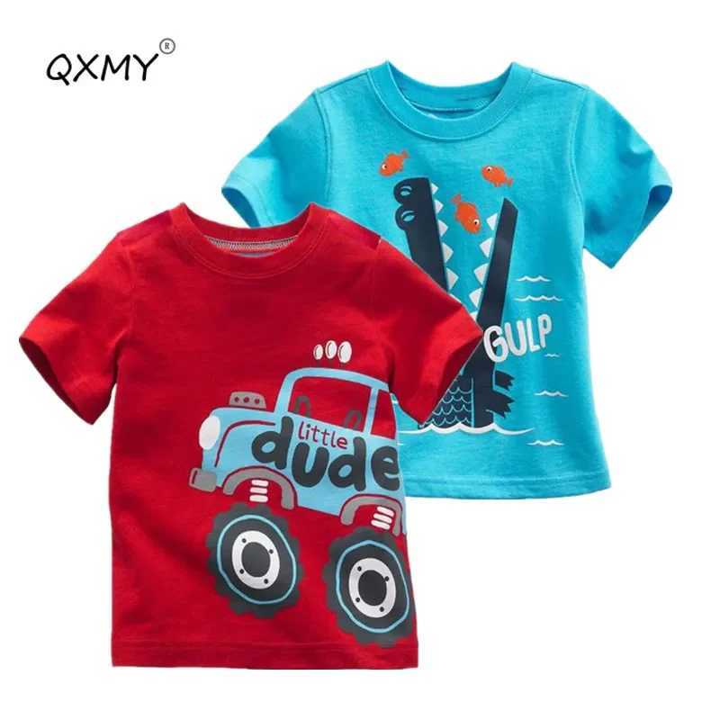 New Baby Boys T Shirt Cotton Car Printed Top Tees For Boy Kids Brand Shirt Tops Children Outwear Baby 2024 Summer ClothingT250306