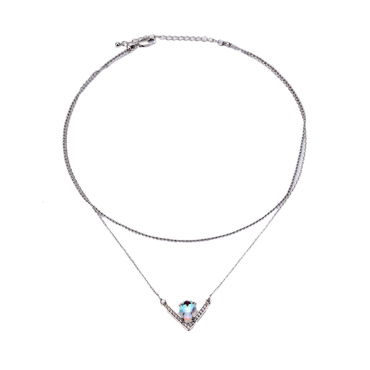 Personality Temperament Platinum Necklace Female Niche Instagram Design V Line Clavicle Chain Jewelry