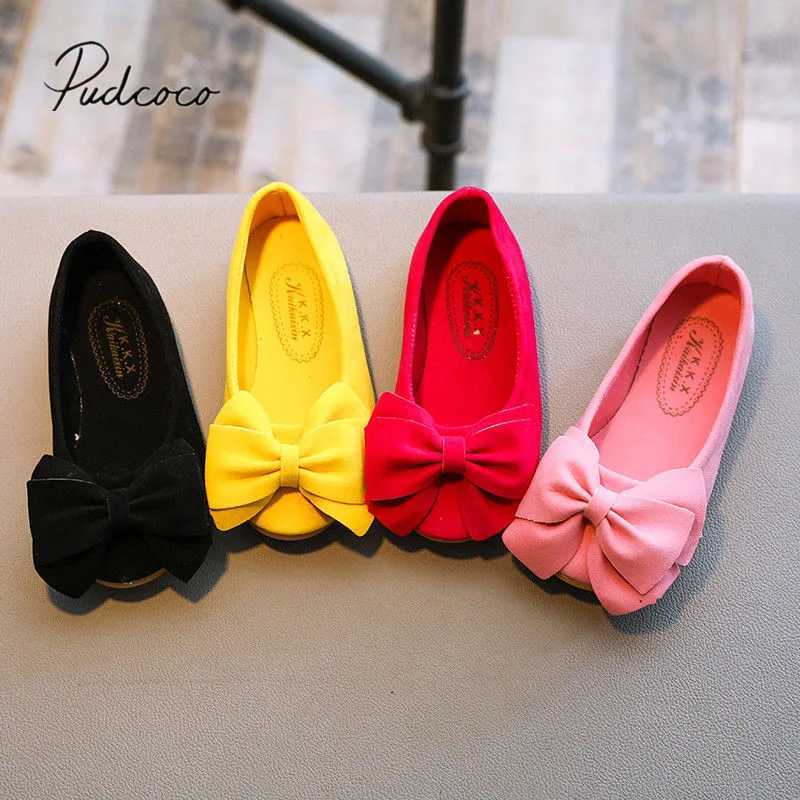 2019 Brand New Fashion Children Princess Dance Shoes Kids Girl Dress Party Shoes Flats Casual Single First Walkers Soft Slip-onT250306