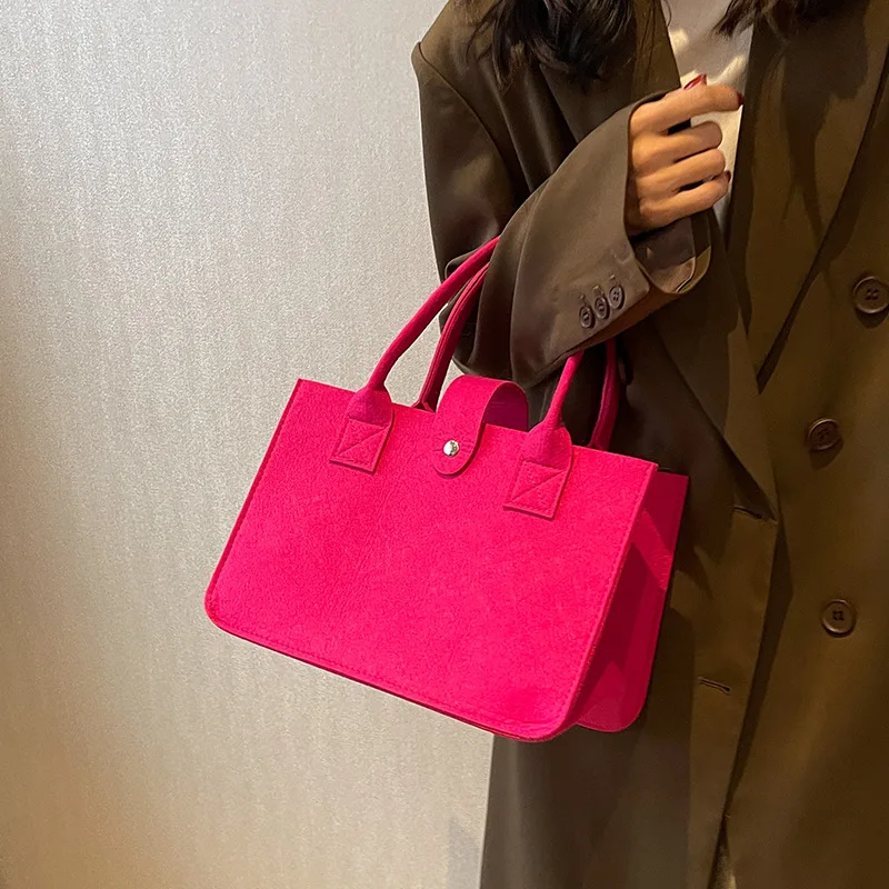 New Shopping Handbag Women's 2023 Handbag Large Capacity Open Fashion Felt Shopping design Tote Woven Bag Shop Online