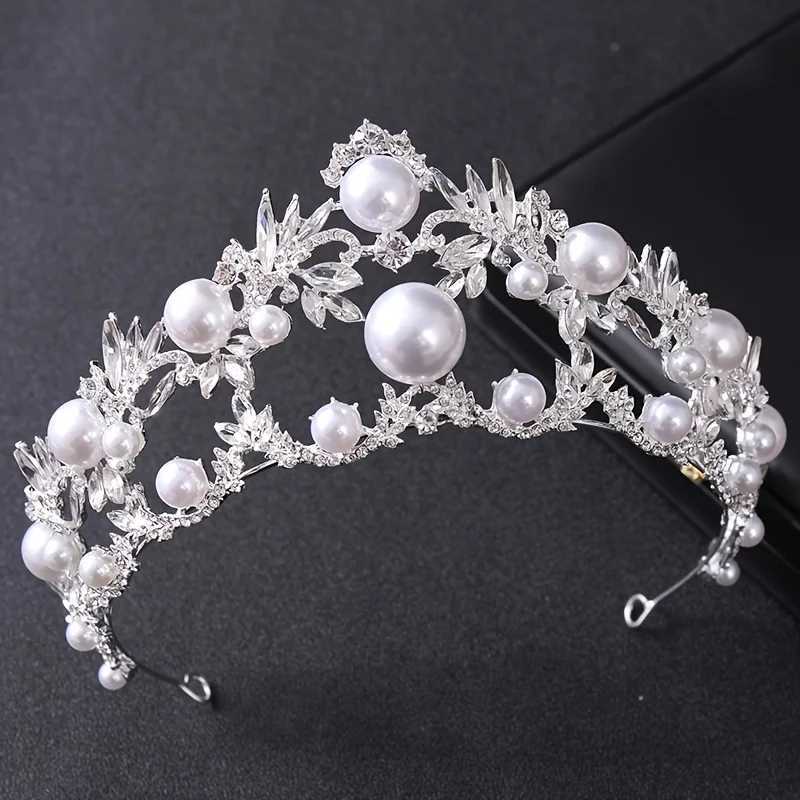 Pearl Crystal Bridal Tiaras And Crowns For Wen Bride Rhinestone Pr Diadem Wedding Bridal Hair Accessories Jewelry Crown Gift X250306
