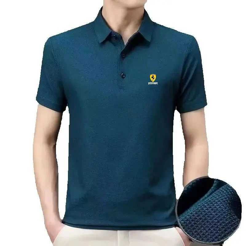 New summer high-quality short sleeved polo shirt for men fashionable casual sporty breathable and cool top X250306