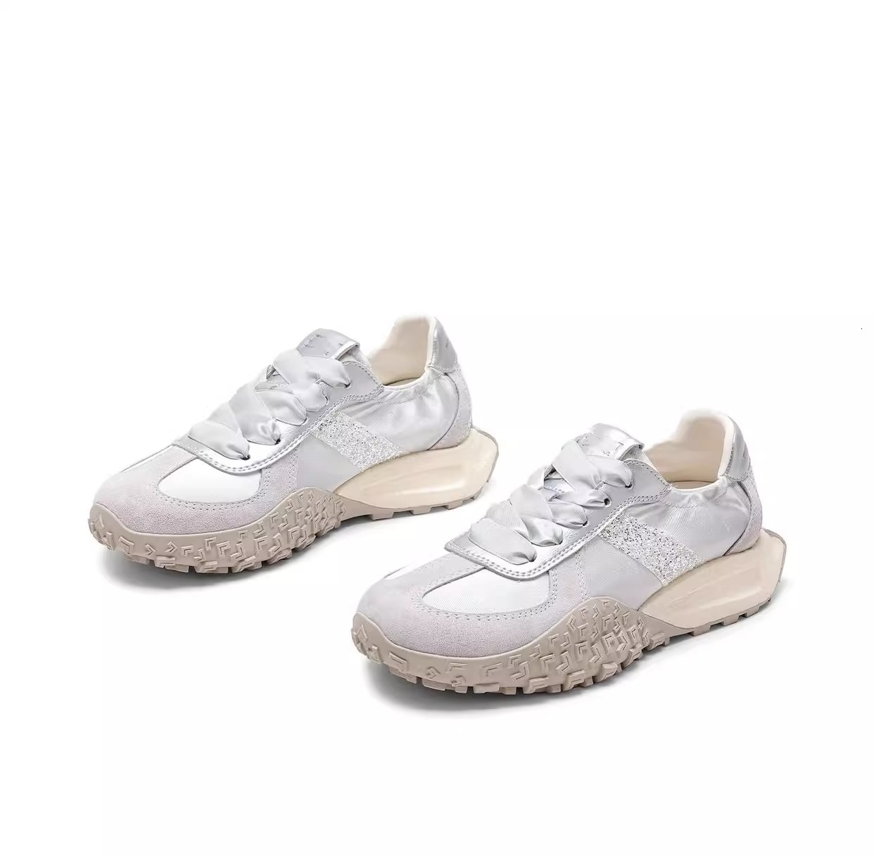 Designer Fashionable retro satin Forrest Gump shoes 2025spring and summer versatile new student breathable soft sole German training casual shoes for 