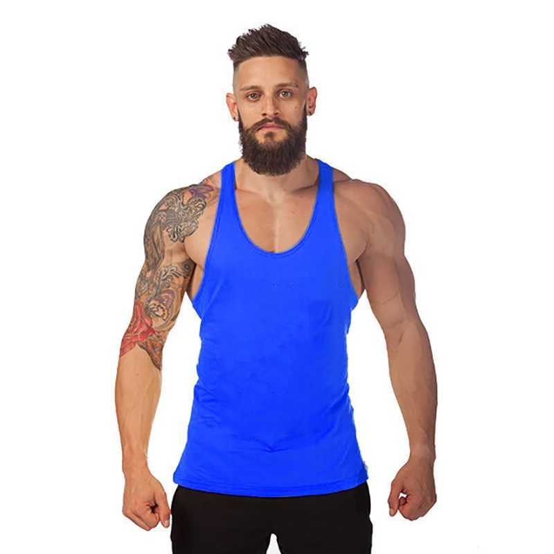 Muscleguys Plain Gyms Vest Bodybuilding Clothing Fitness Men Solid Musculation Stringer Tank Top Blank Sleeveless Undershirt MenT250318