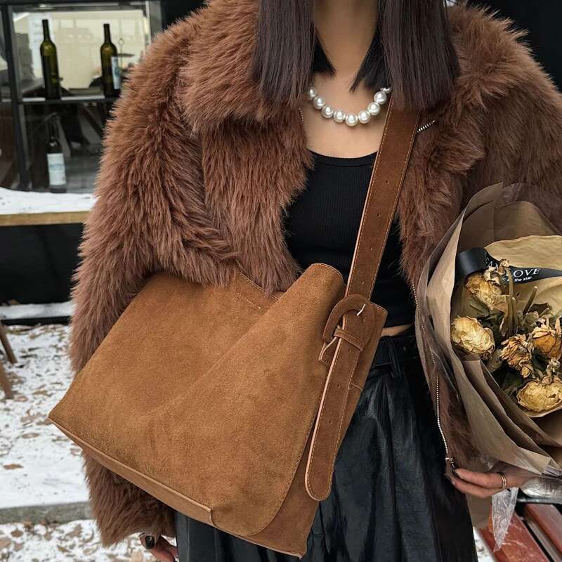 Korean Vintage Genuine Leather Tote Bags For Women Designer Handbags Purse 2025 New In Cowhide With Inner Pocket Shoulder
