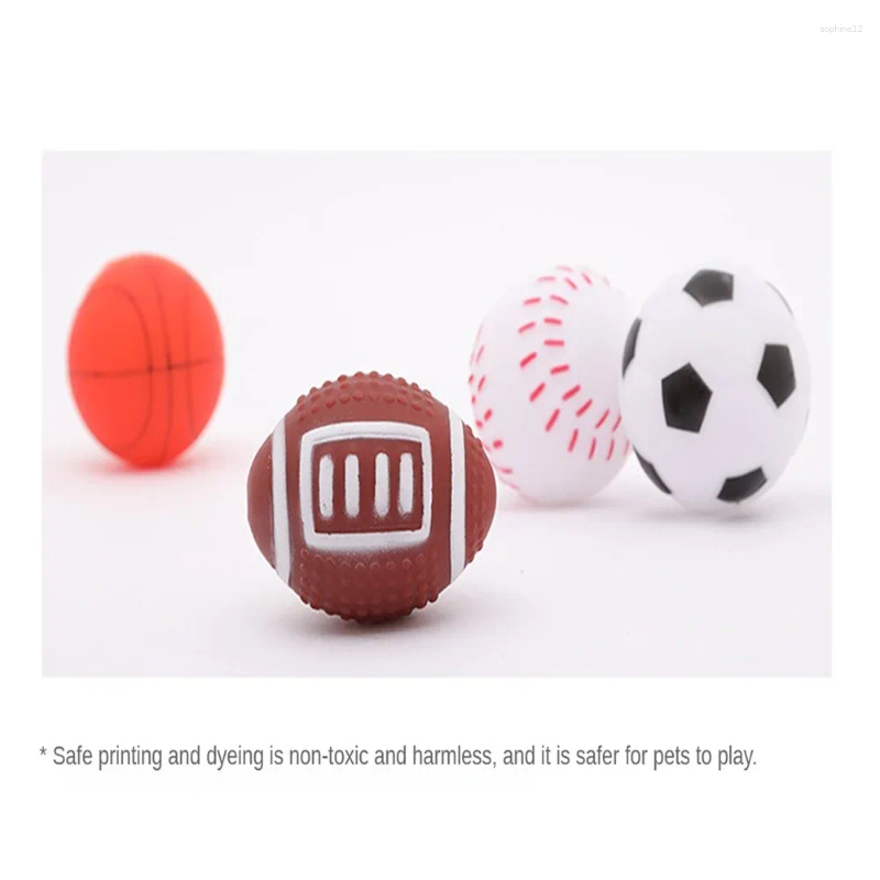 Dog Toys Squeak Sound Ball Rubber Rubgby Football Basketball Interactive For Dogs Small Medium Large Pets Toy Supplies