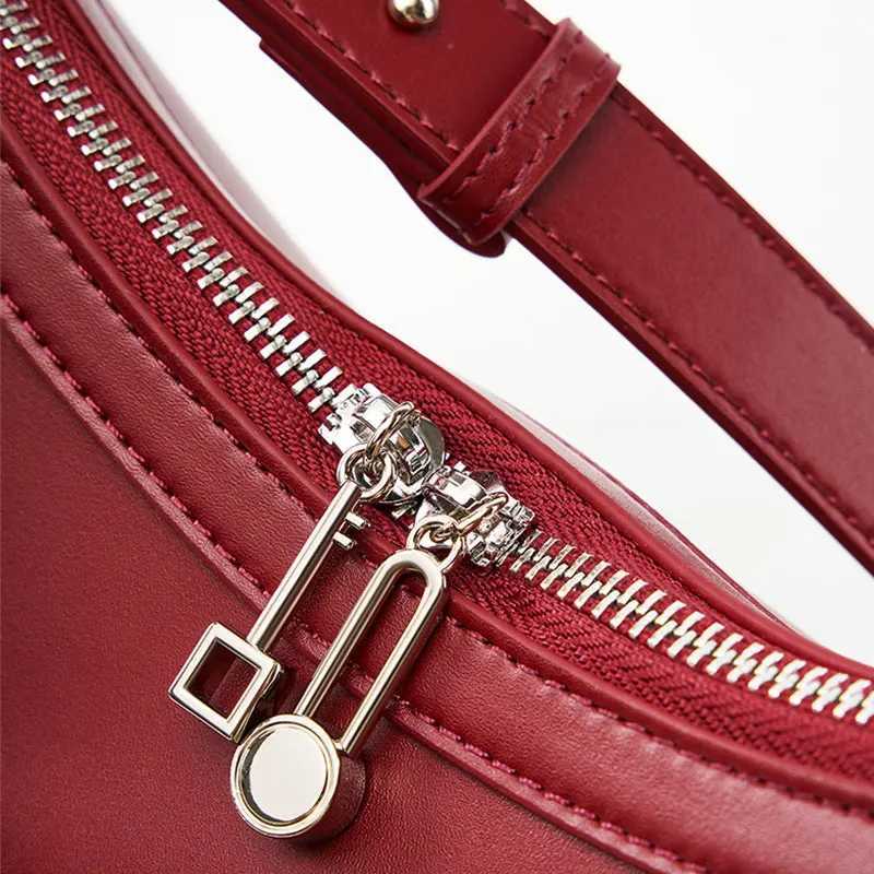 Top Quality Brand High Quality New Style Free Delivery Designer Bag Genuine Leather Shoulder Bag For Women - Cowhide Half Moon Crossbody Handbag