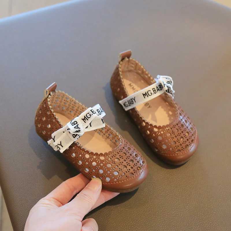 Girls Mary Janes Hollow-out Elastic Band Summer Breathable Kids Princess Shoes Classic Cover Toe Children Flat Shoe 21-30T250306