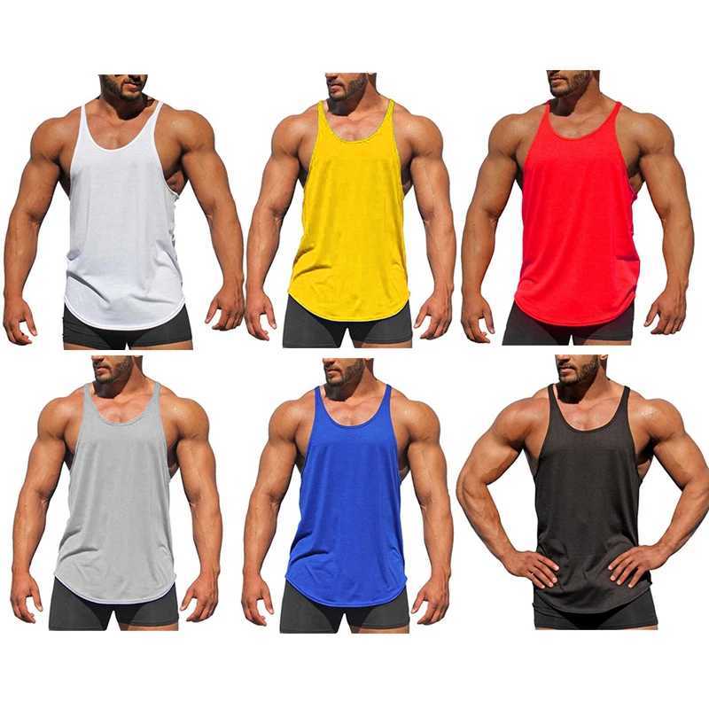 Summer Men Sleeveless Shirt Cotton Tank Top Bodybuilding Gym t Shirt Sport Vest Soild Soccer Tank Top Singlets Man Gym ClothingT250318