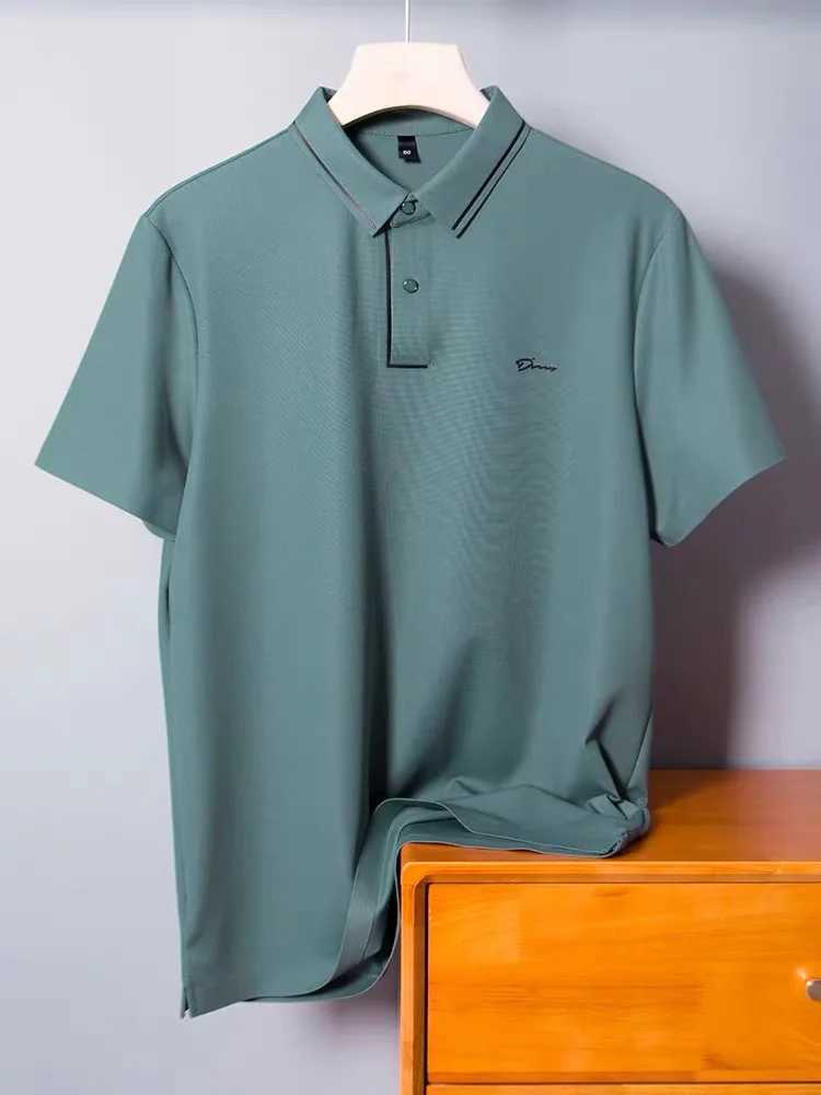 High quality ice silk breathable POLO shirt mens short sLeeved T-shirt summer fashion brand embroidered shirt mens luxury top X250306