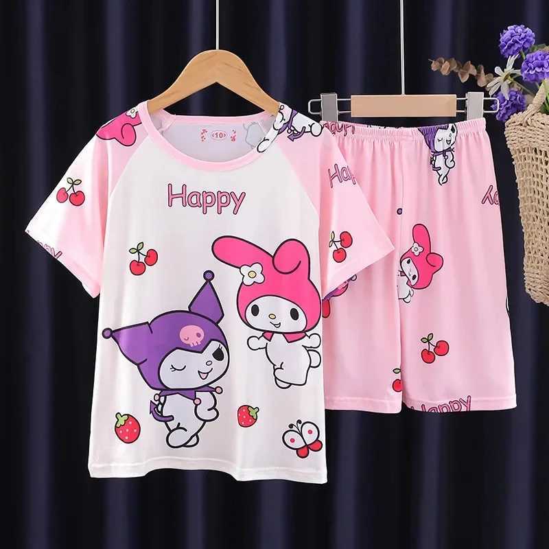 Anime Summer Children Pajamas Set Kids Cartoon Casual Homewear Loose Comfortable Pajamas M250306