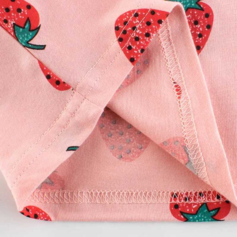 Childrens Clothing 2025 Summer New Girls Strawberry Fruit Print Short-sleeved T-shirt Kids Cotton Top Baby ClothesT250306