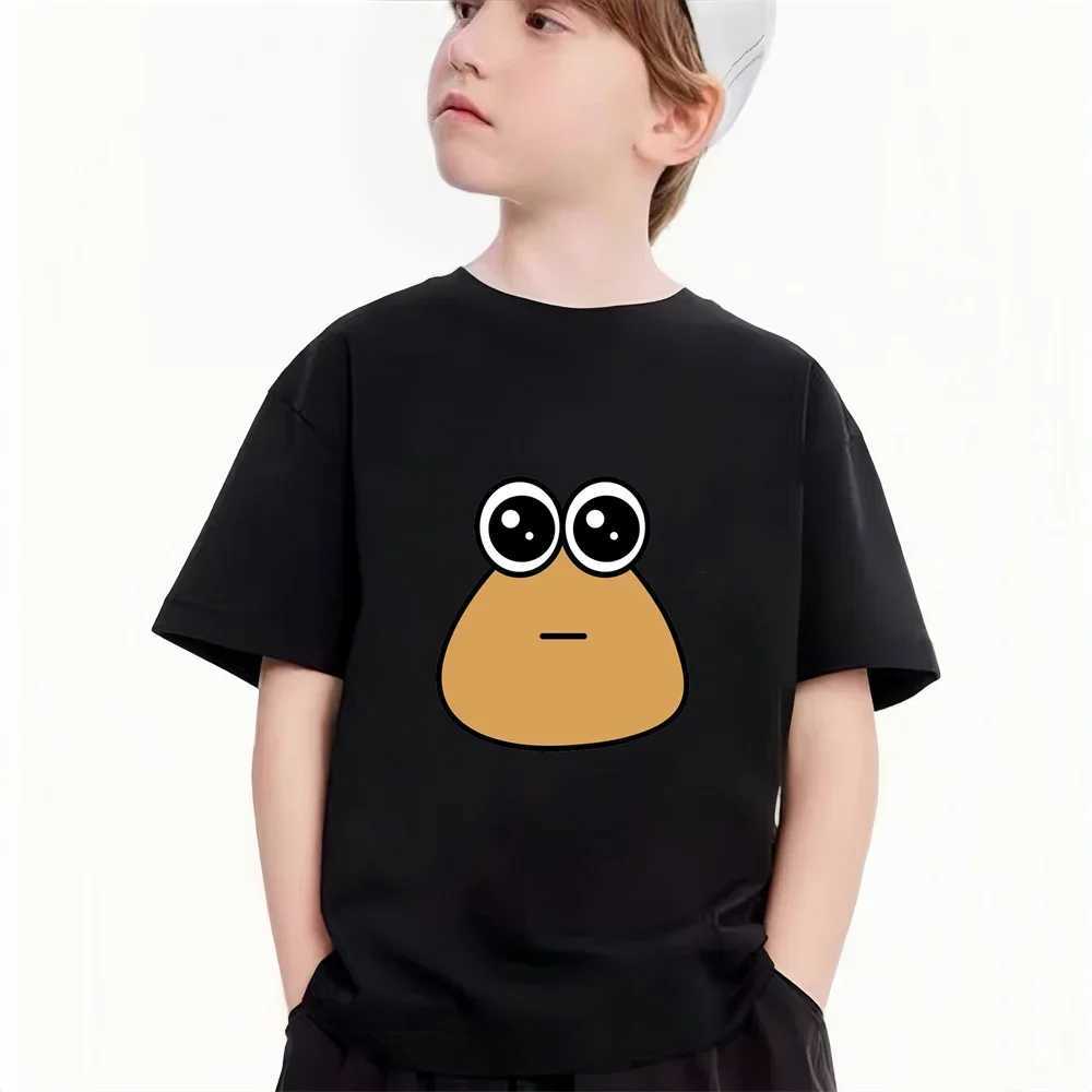 Children TShirt Affordable Soft Cute Fashion for Kids POU Cartoon Print Casual Fit Versatile Gift for Boy Girl Korean Style TeeT250306