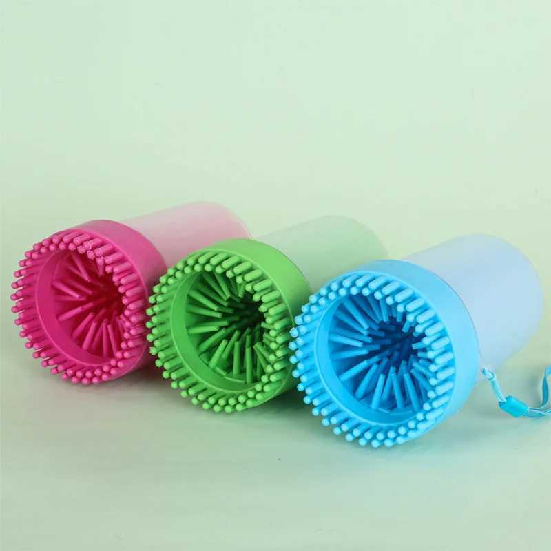 Dog Pet Paw Washing Cup Soft Silicone Combs Portable Outdoor Cleaning Wipe free Automatic Wash Foot Cleaning Bucket Accessories M250306