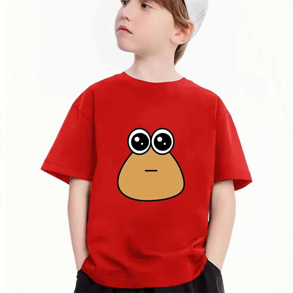 Children TShirt Affordable Soft Cute Fashion for Kids POU Cartoon Print Casual Fit Versatile Gift for Boy Girl Korean Style TeeT250306