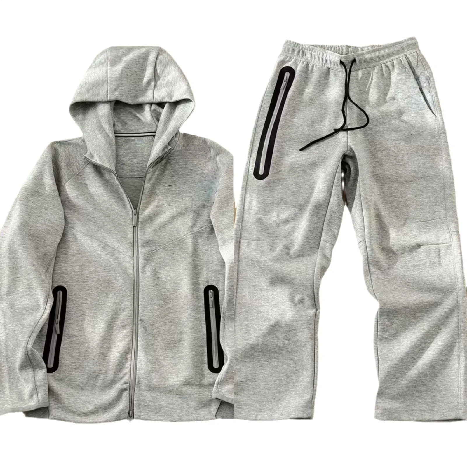 24 SpringAutumn Casual Sports Air Layer Hooded Jacket and Sweatpants Set 454 461 250305