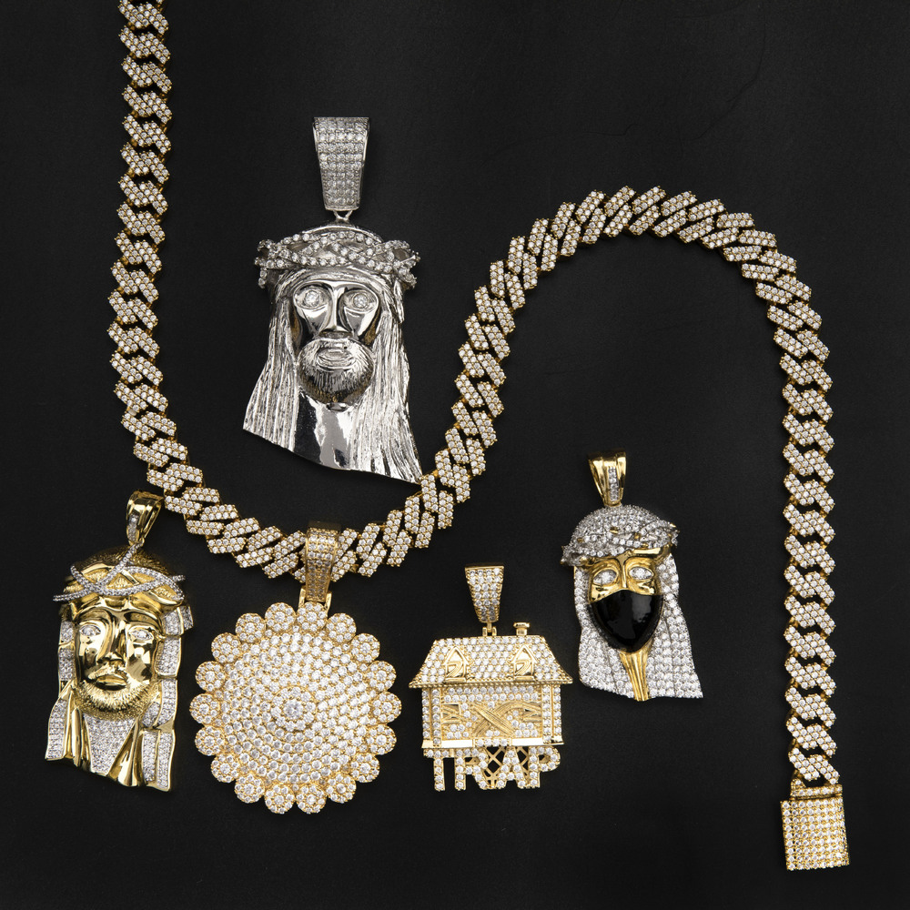 Hip Hop Jewelry 925 Sterling Silver Moissanite Diamond Vvs Jesus Pendant Custom Iced Out Pendants