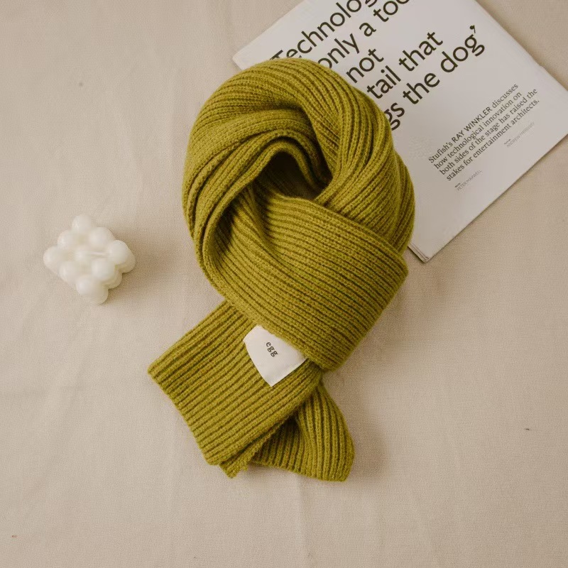 K057 Korean version of the same Korean version ins small scarf for girls autumn and winter knitted wool Korean version versatile student scarf in stoc
