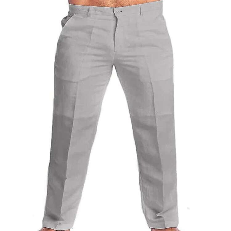 Men's Spring and Summer Solid Color en Slanted Pocket Loose Pants 2025 New Casual Versatile Fashion Clothing