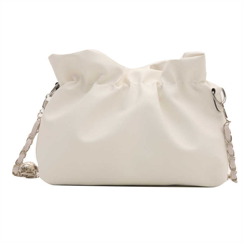 Niche texture bag for women 2024 new summer versatile chain shoulder crossbody bag high-end pleated cloud bag Y250306