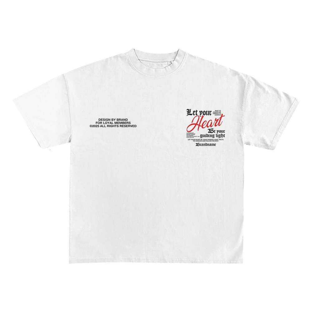 2025 Summer American Printed Pure Cotton T-shirt for Men Women, Loose and Handsome Hip Hop High Street Short Sleeve