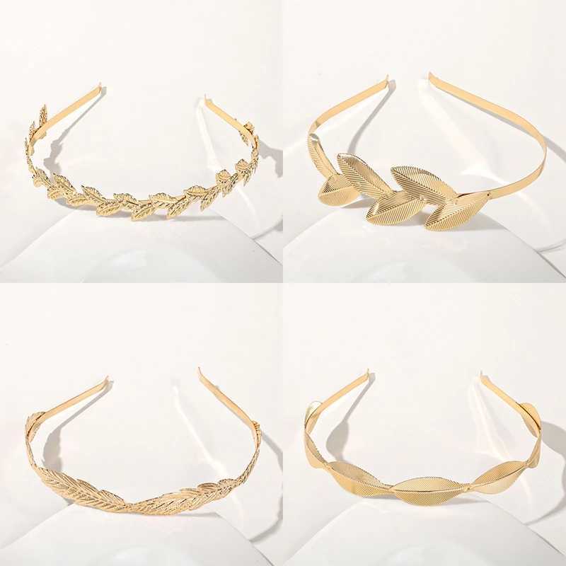 New Golden Leaf Crown Headpiece Goddess Greek Jewelry Bridal Wedding Hair Accessories X250306