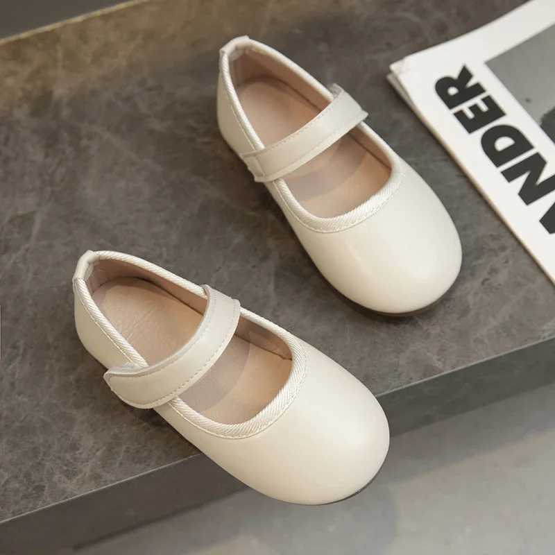 Little Girls Mary Janes Soft Leather Plain Design Autumn Children Princess Shoes Light Round Toe Daily 21-30 Toddler Kids FlatsT250306