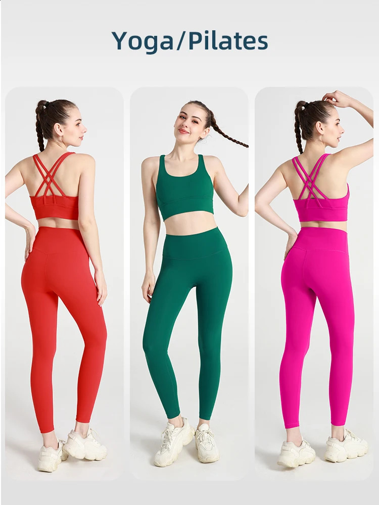 2 Piece Yoga Clothes Womens Tracksuit Quick Dry Set Breathable Fitness Suit Fitness Clothing Sports Bra Leggings Suit 250305