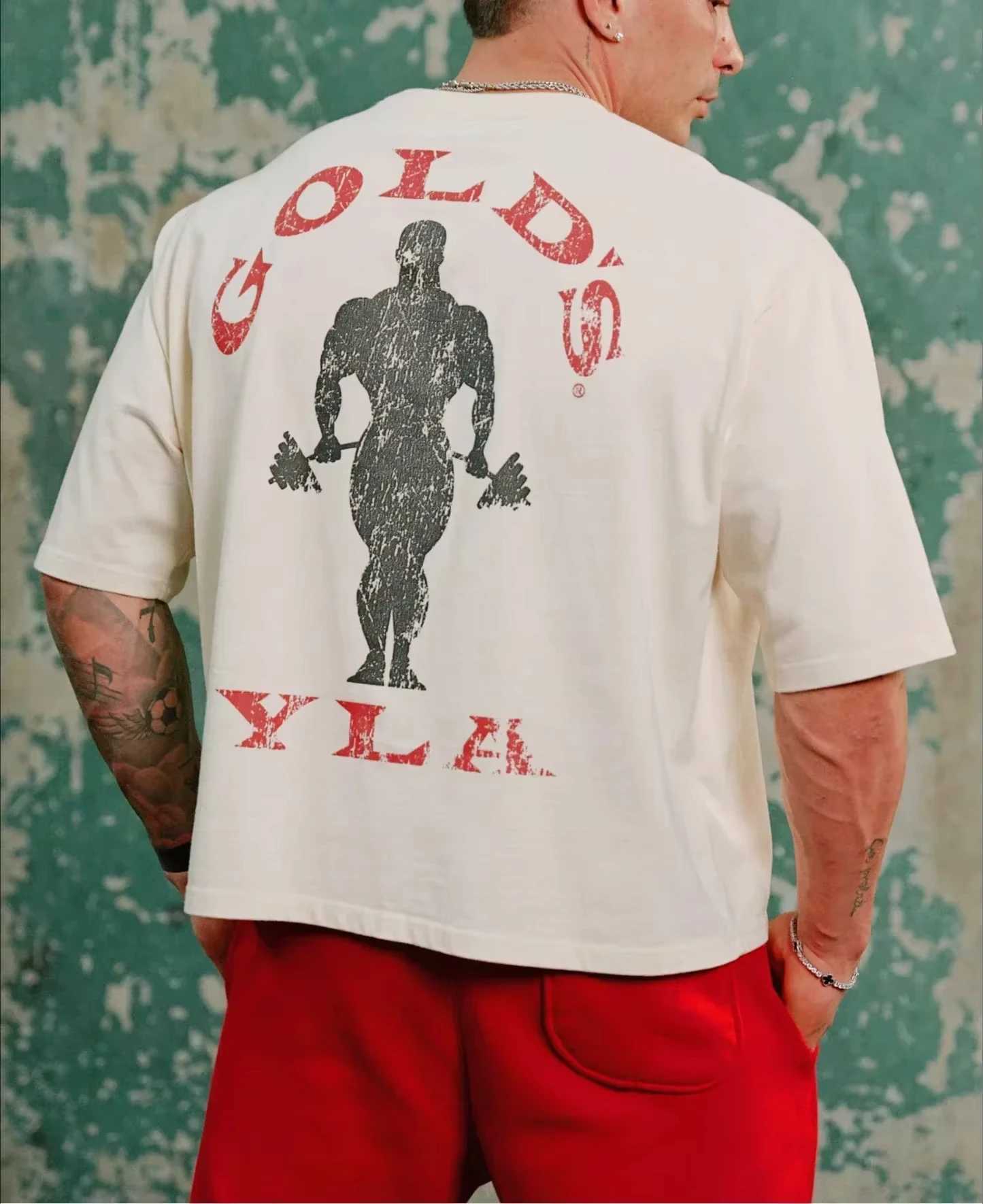 2025 New Cotton Gym Pattern Printed O-neck T-shirt Mens Short Sleeve Printed T-shirt New Summer Hot Selling Gym Top X250306