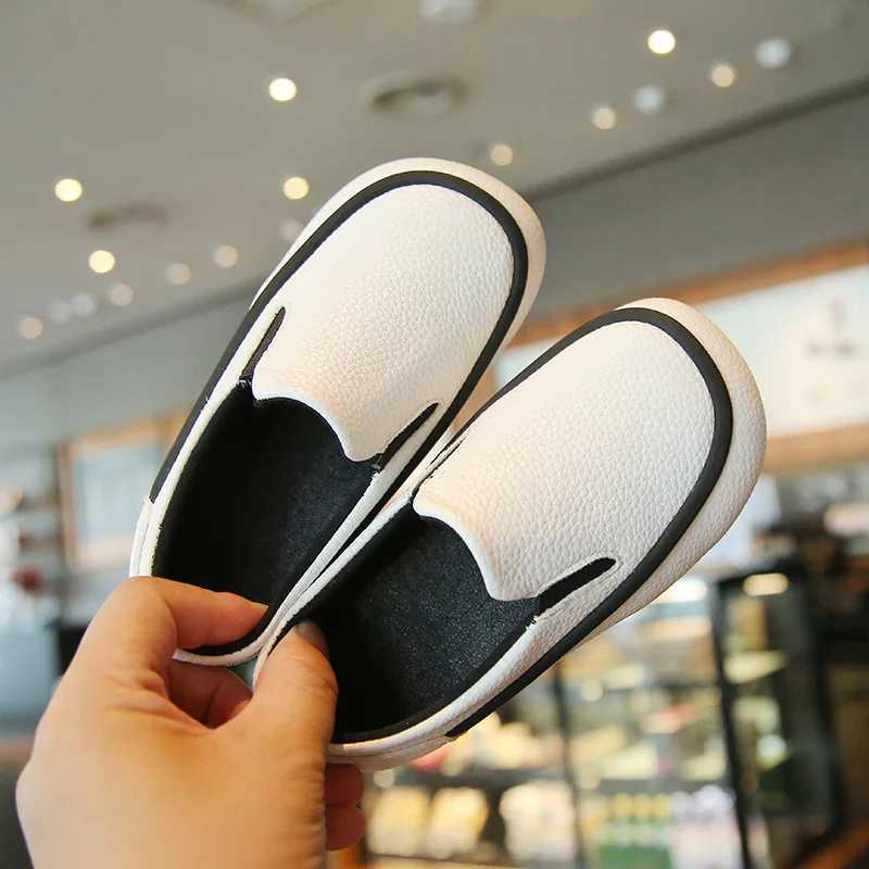 Spring Autumn Kids Shoes Boys Loafers Soft PU Leather Children Slip-on Casual Shoes For Boy Brown White BlackT250306