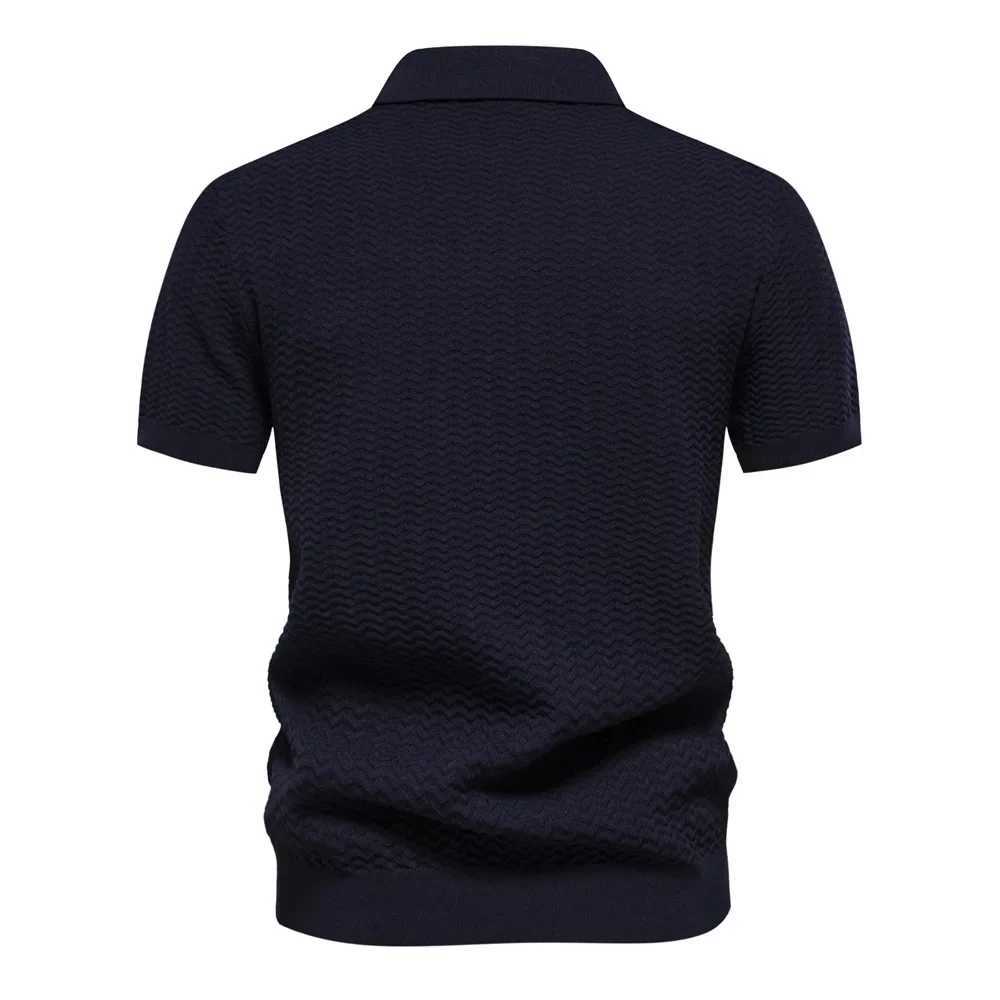 Summer Mens Polo Shirt High-quality Striped Short Sleeved Cotton Breathable Sports Shirt Male Business Casual T-shirts X250306