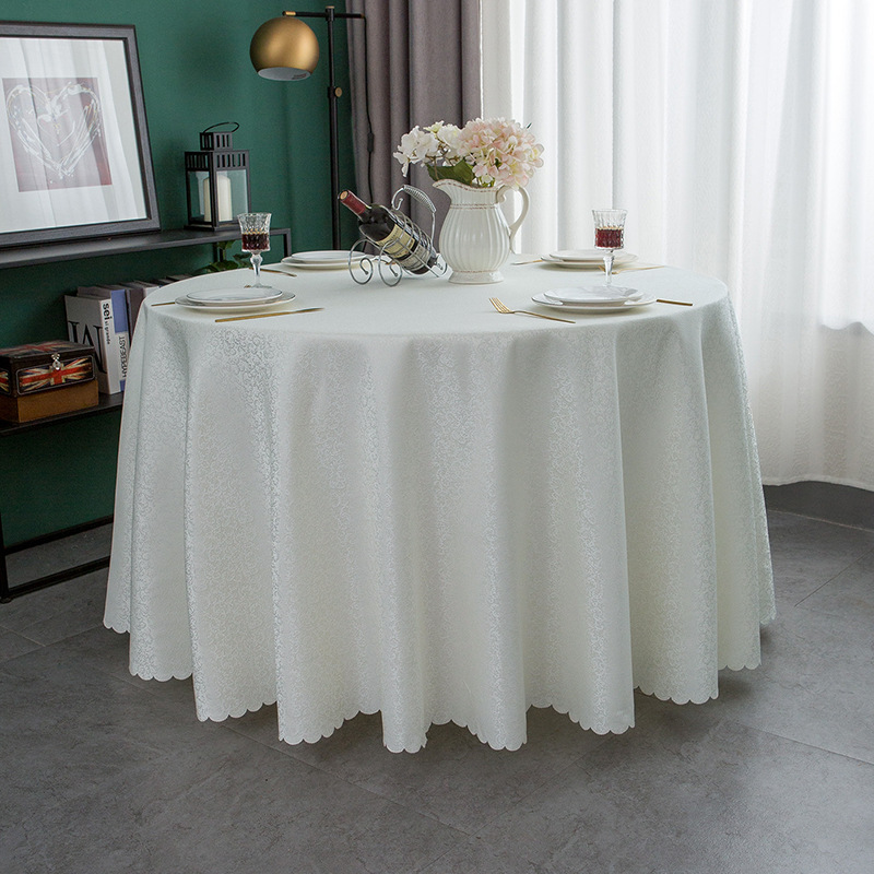 Hotel Thickened Encryption Restaurant Box Round Tablecloth Banquet Business Exhibition High Texture Tablecloth