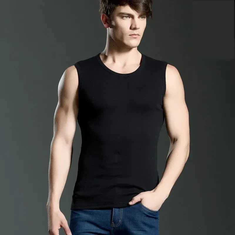 Pure Cotton 100% Mens Tank Top MRMT 2025 Brand New Wide Shoulder Men Vest Sleeveless Exercise Tops For Male Elastic Mans VestT250318