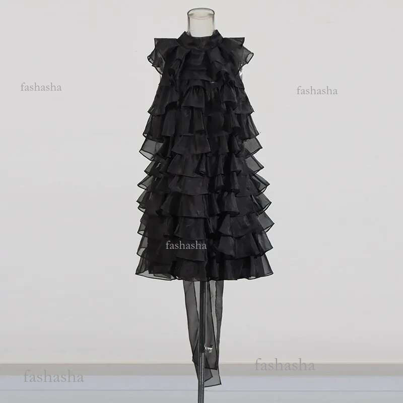 3219 2025 Milan Runway Dress Autumn Dress Sleeveless Flora Print Brand Same Style Empire Womens Dress Fashion High Qualit
