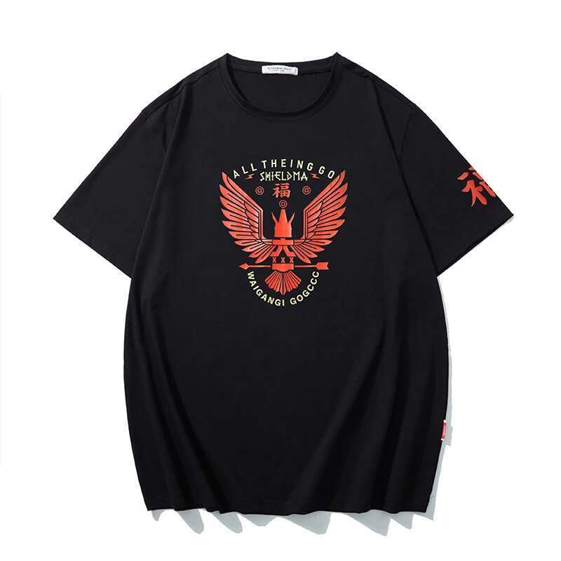 M-12Xl Short-Sleeved T-Shirt Men's Loose Fashion Print Summer Stretch Casual Fat Guy Large Size Top