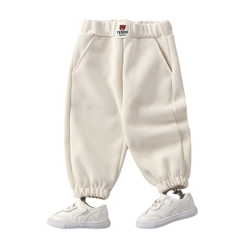 Ddmyshoesvip Spring Korean Edition Sports Middle Large Boys Outerwear Veet Girls Soft And Skin Friendly Children Pants