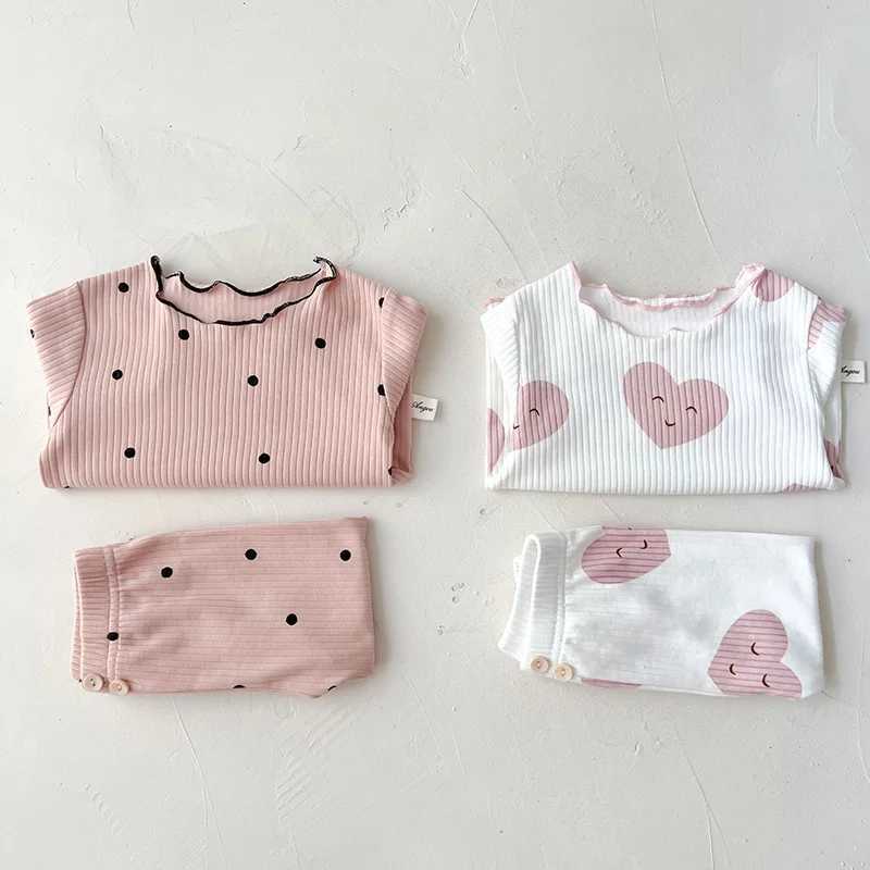 MILANCEL 2023 Baby Pajama Set Dot Printing Baby Girls Pajamas Wearing Preschool Girls Indoor Clothing Set M250306