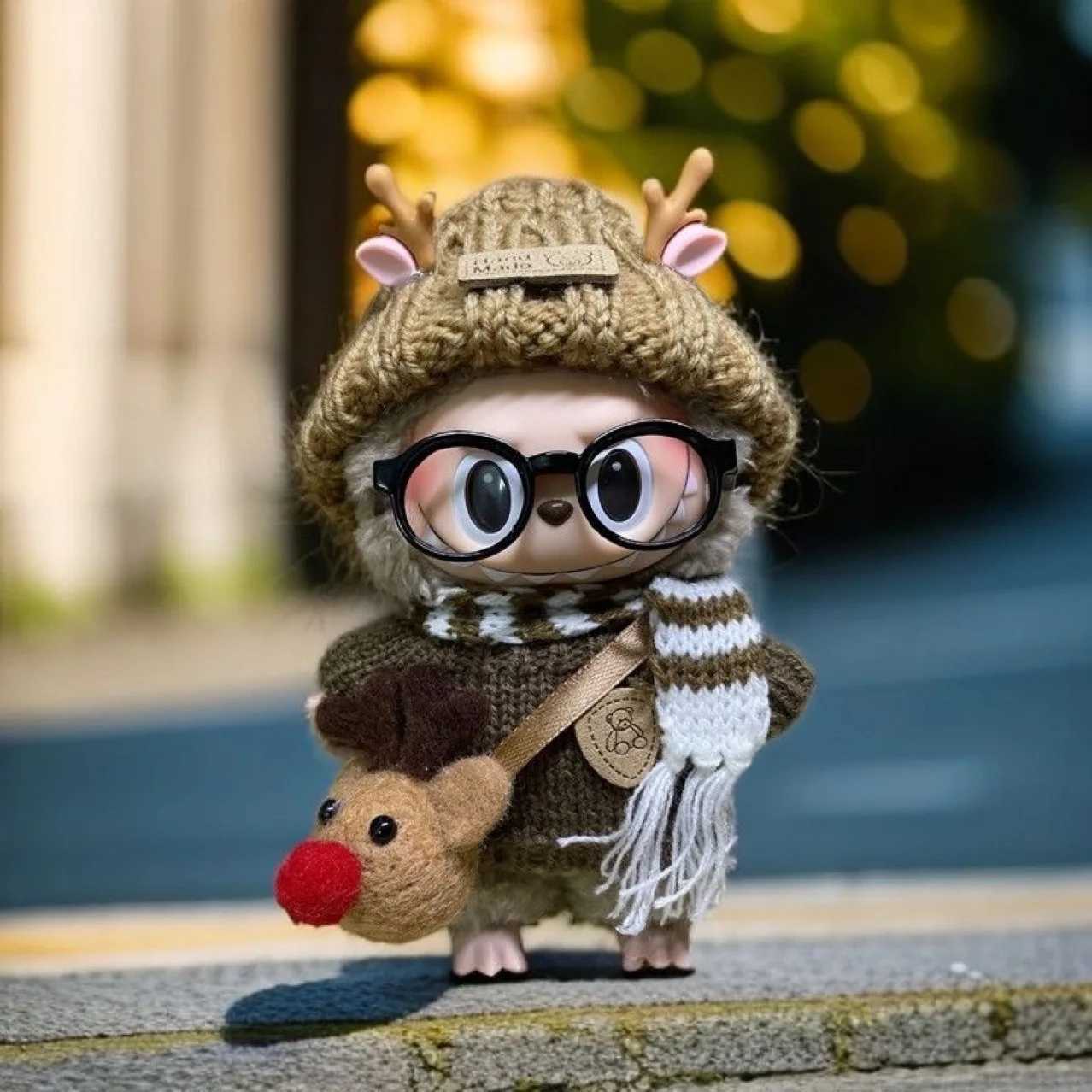 Only Clothes Cute Mini Plush Dolls Clothes Outfit Accessories For Labubu Dolls Clothing Kids Gift Cherry Skirt SetT250307
