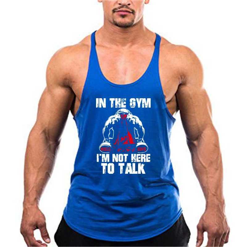 Professional Bodybuilding Stringer Tank Top Men Graphics summer No Pain No Gain Sports vest Fitness clothing Cotton gym singletsT250318